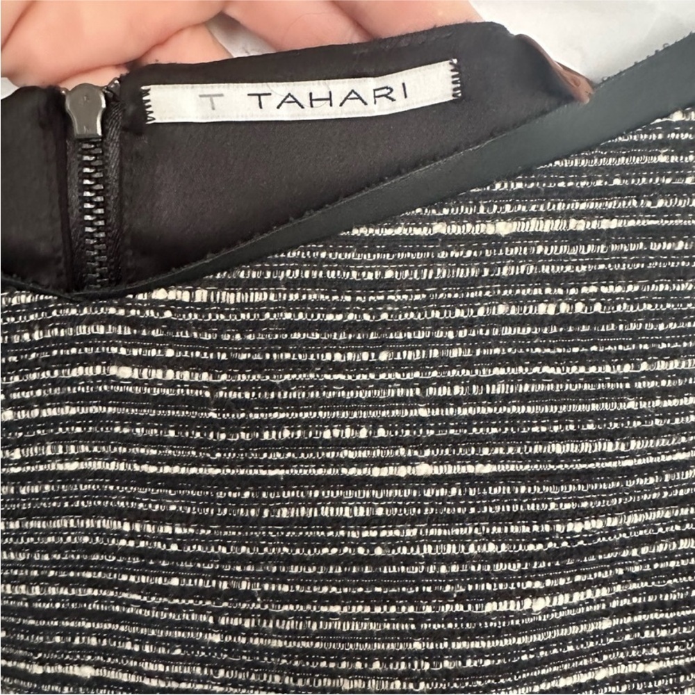 T Tahari Black and Gray Long Sleeve Dress - Picture 2 of 10